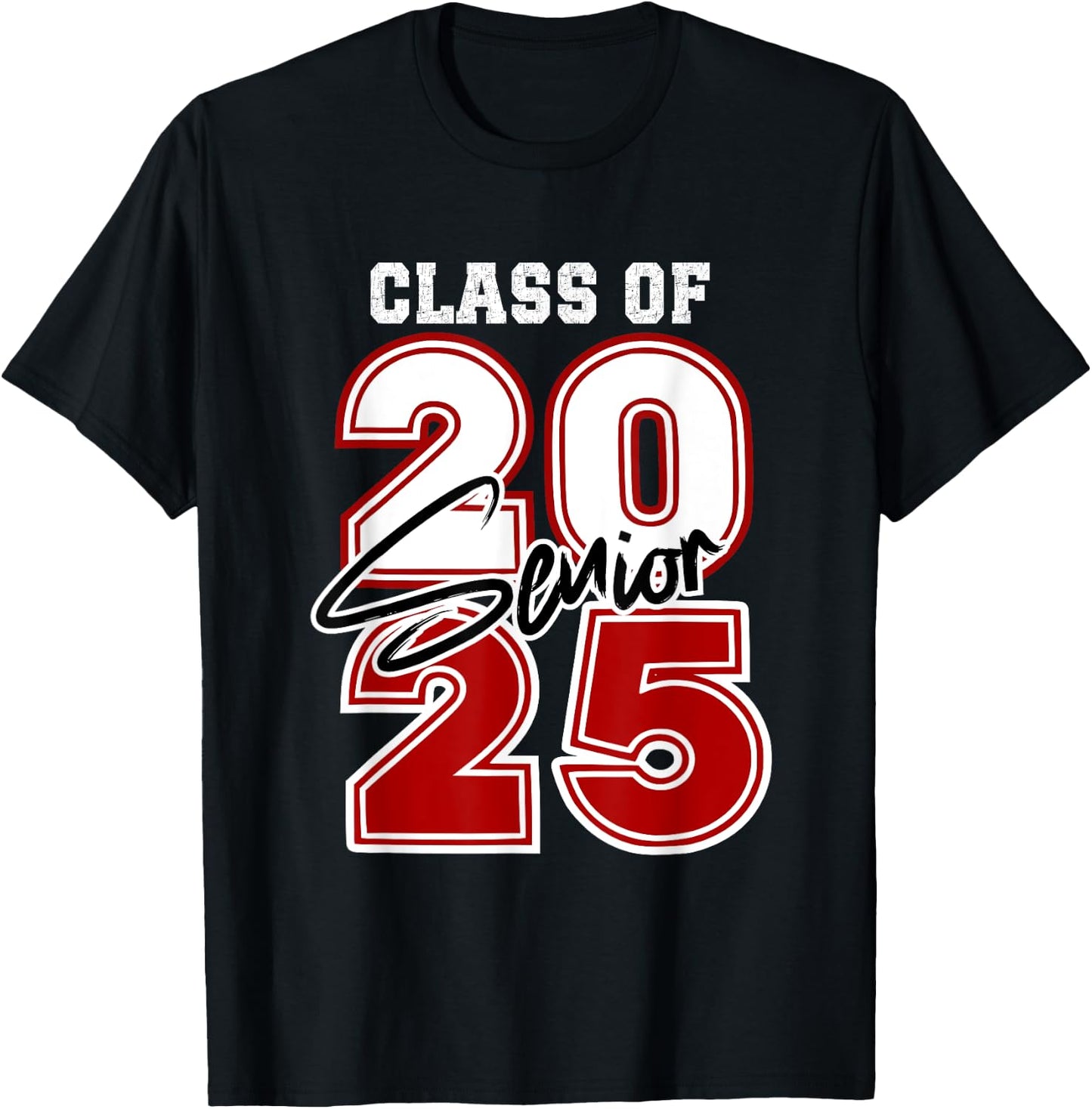 Class of 2025 Senior - Graduation 2025 Red T-Shirt - T-Shirt | Black