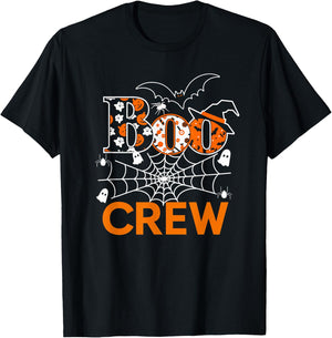 Halloween The Boo Crew - Spooky Spiders and Bats Fun Family T-Shirt - T-Shirt | Black