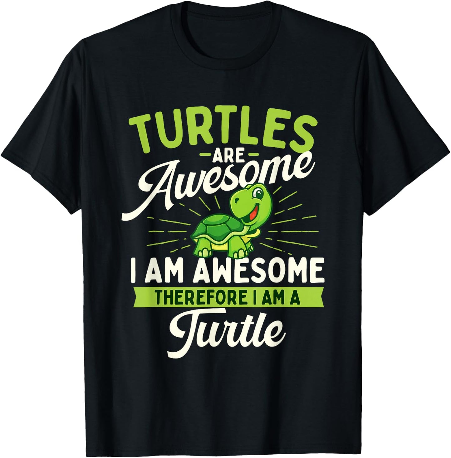 Turtles Are Awesome - Wildlife Cute Tortoise Beach Men Women Girls Kids T-Shirt - T-Shirt | Black