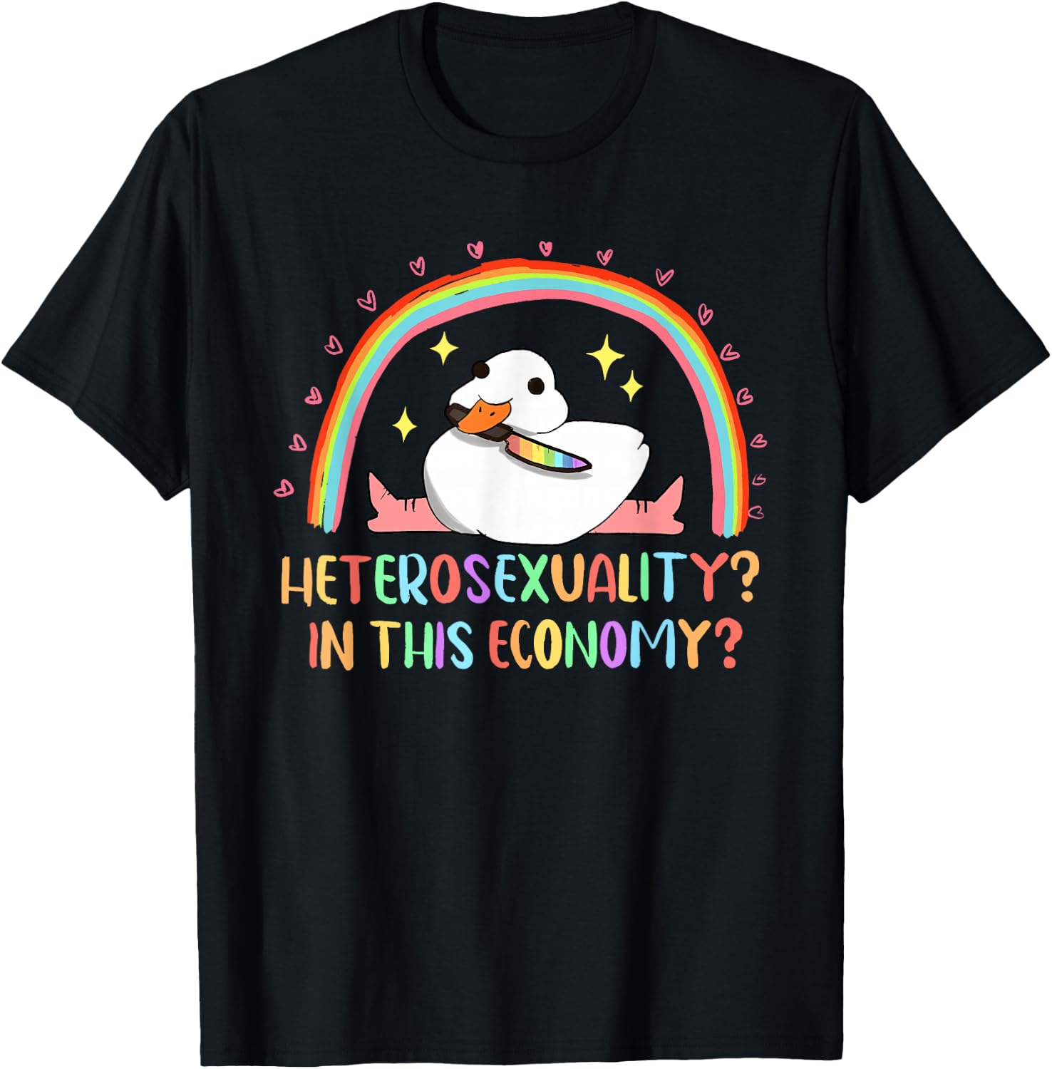 Heterosexuality in This Economy Sarcastic Heterosexual LGBTQ T-Shirt - T-Shirt | Black