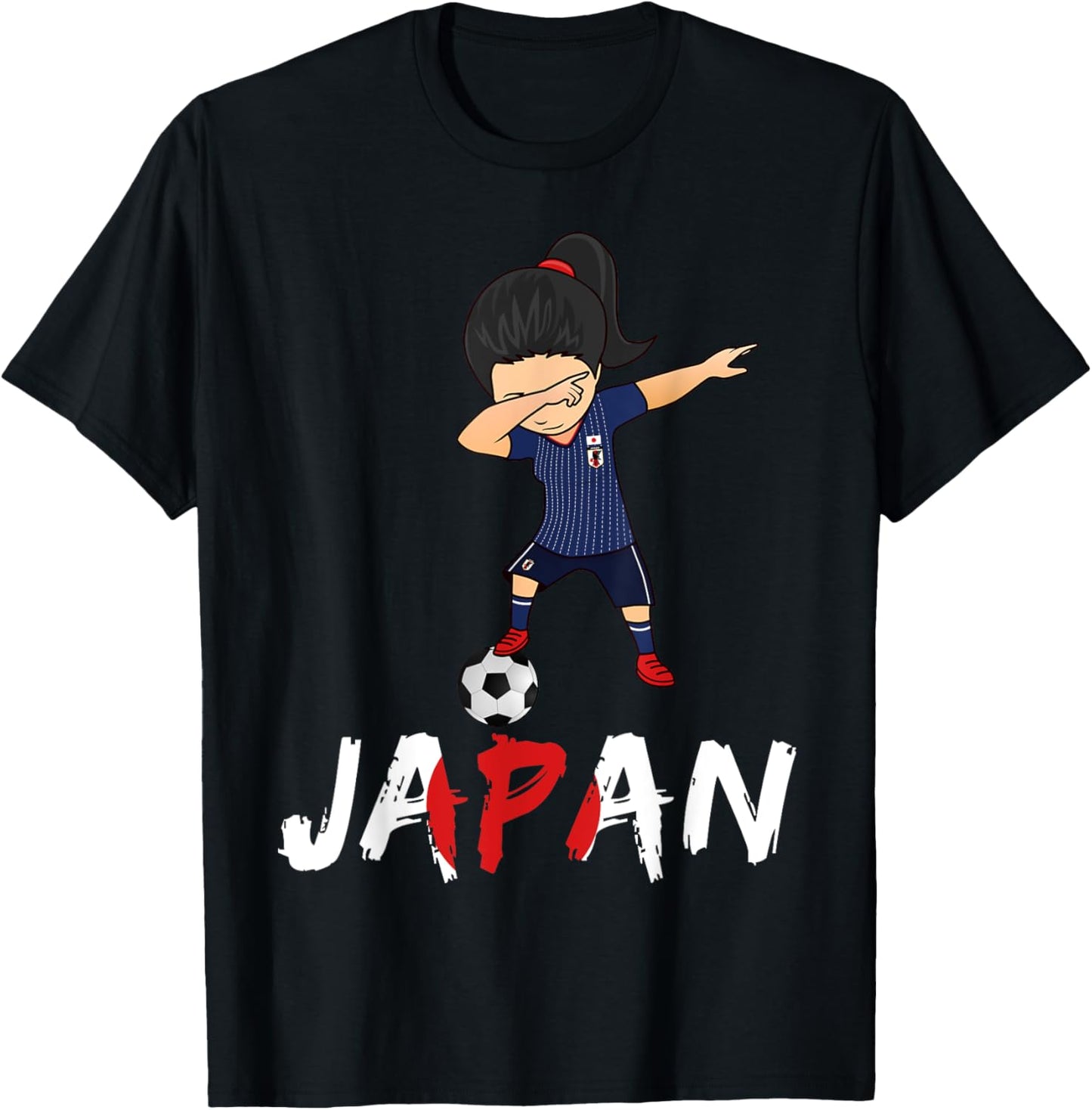 Japan Soccer Girl , Dabbing Football 2018 Jersey T-Shirt - T-Shirt | Black