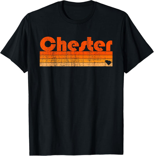 Chester, SC Retro 80s Style T-Shirt - T-Shirt | Black