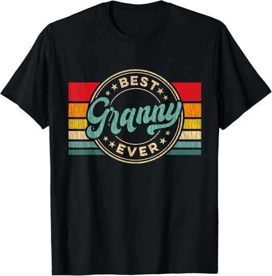 Best Granny Ever Vintage Retro Mother's Day Gift T-Shirt - T-Shirt | Black