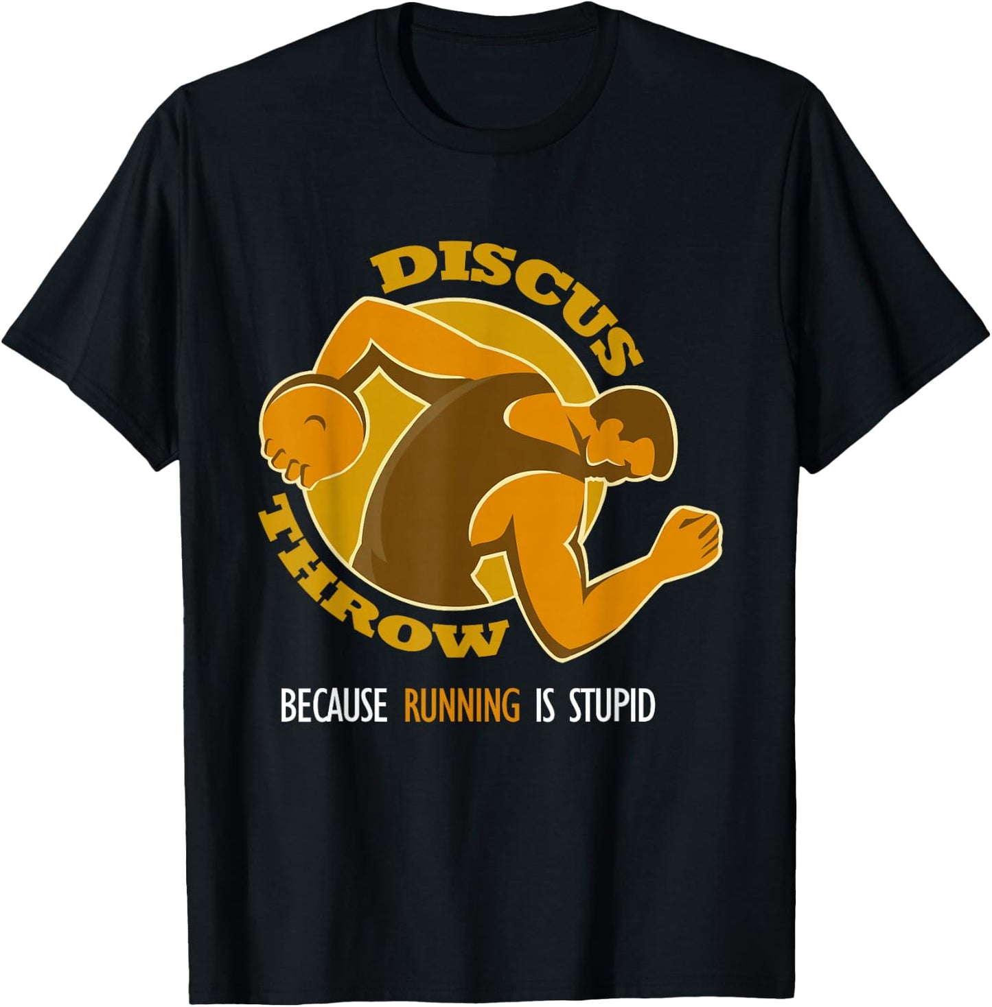 Discus Throw vs. Runners, Track T Shirt T-Shirt - T-Shirt | Black