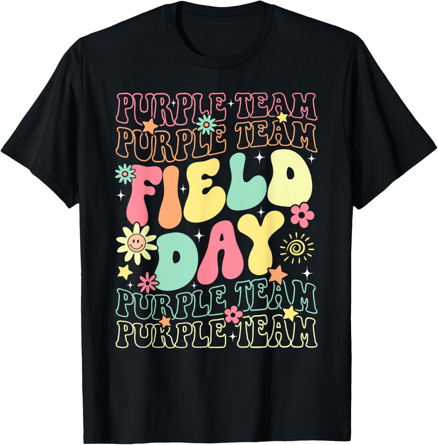 Field Day Purple Team Color War Camp Team Game Competition T-Shirt - T-Shirt | Black