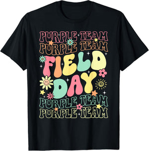 Field Day Purple Team Color War Camp Team Game Competition T-Shirt - T-Shirt | Black