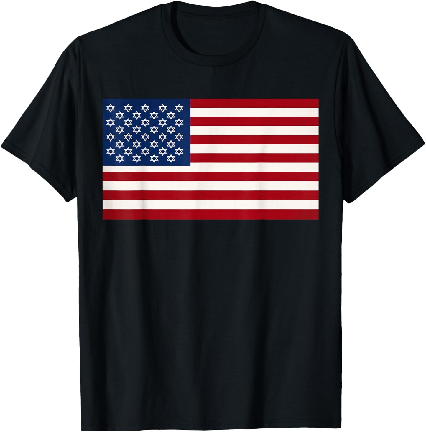 United States of Isreal - Star of David Flag T-Shirt - T-Shirt | Black