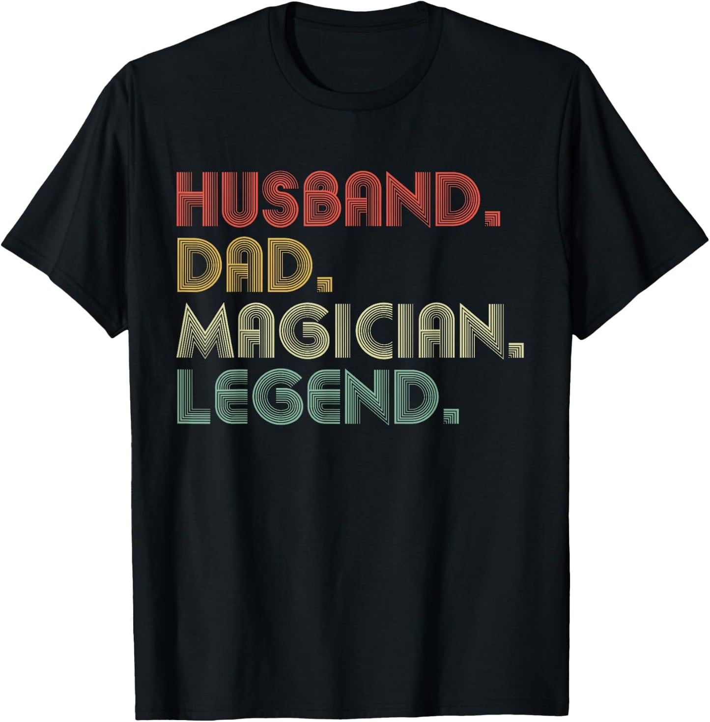 Husband Dad Magician Funny Illusionist T-Shirt - T-Shirt | Black