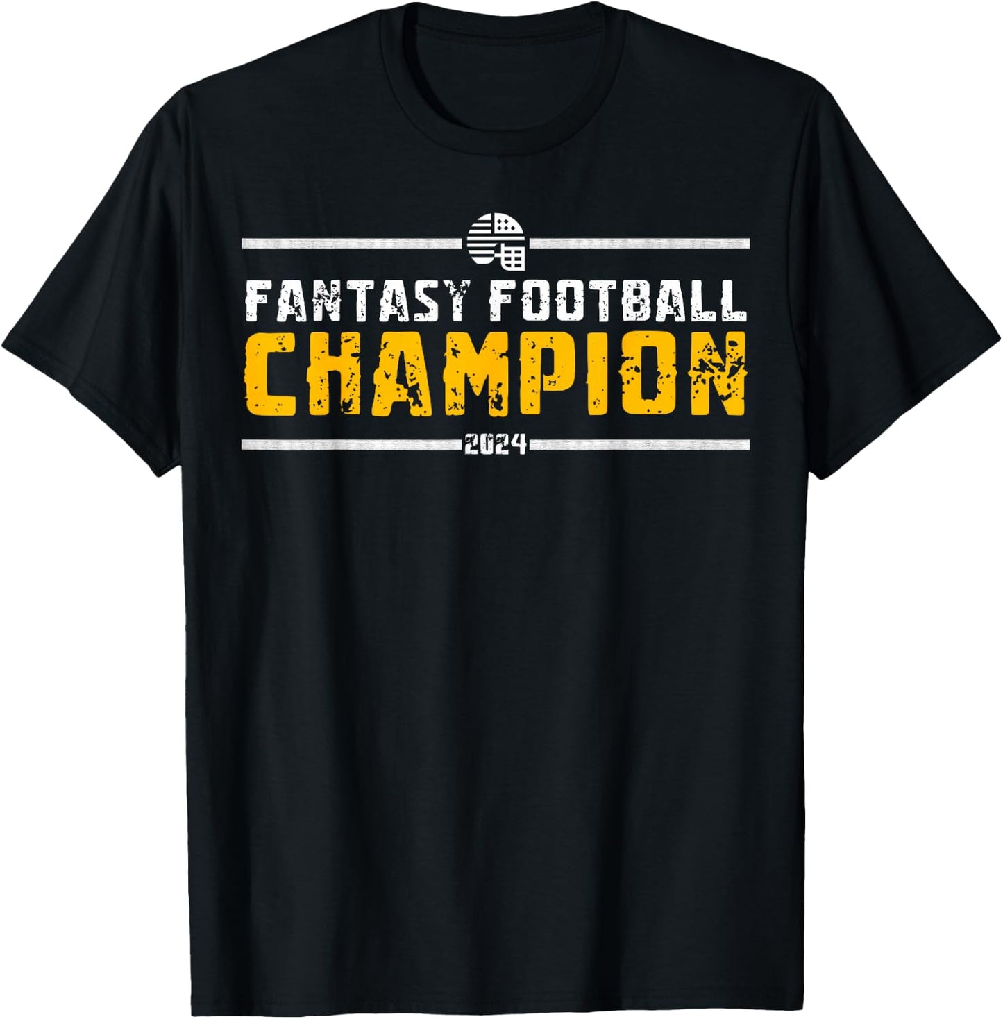 Fantasy League Champ 2024 Winner Fantasy Football Champion , Small, Black T-Shirt - T-Shirt | Black