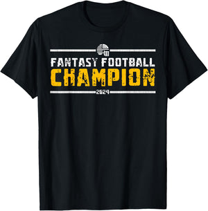 Fantasy League Champ 2024 Winner Fantasy Football Champion , Small, Black T-Shirt - T-Shirt | Black