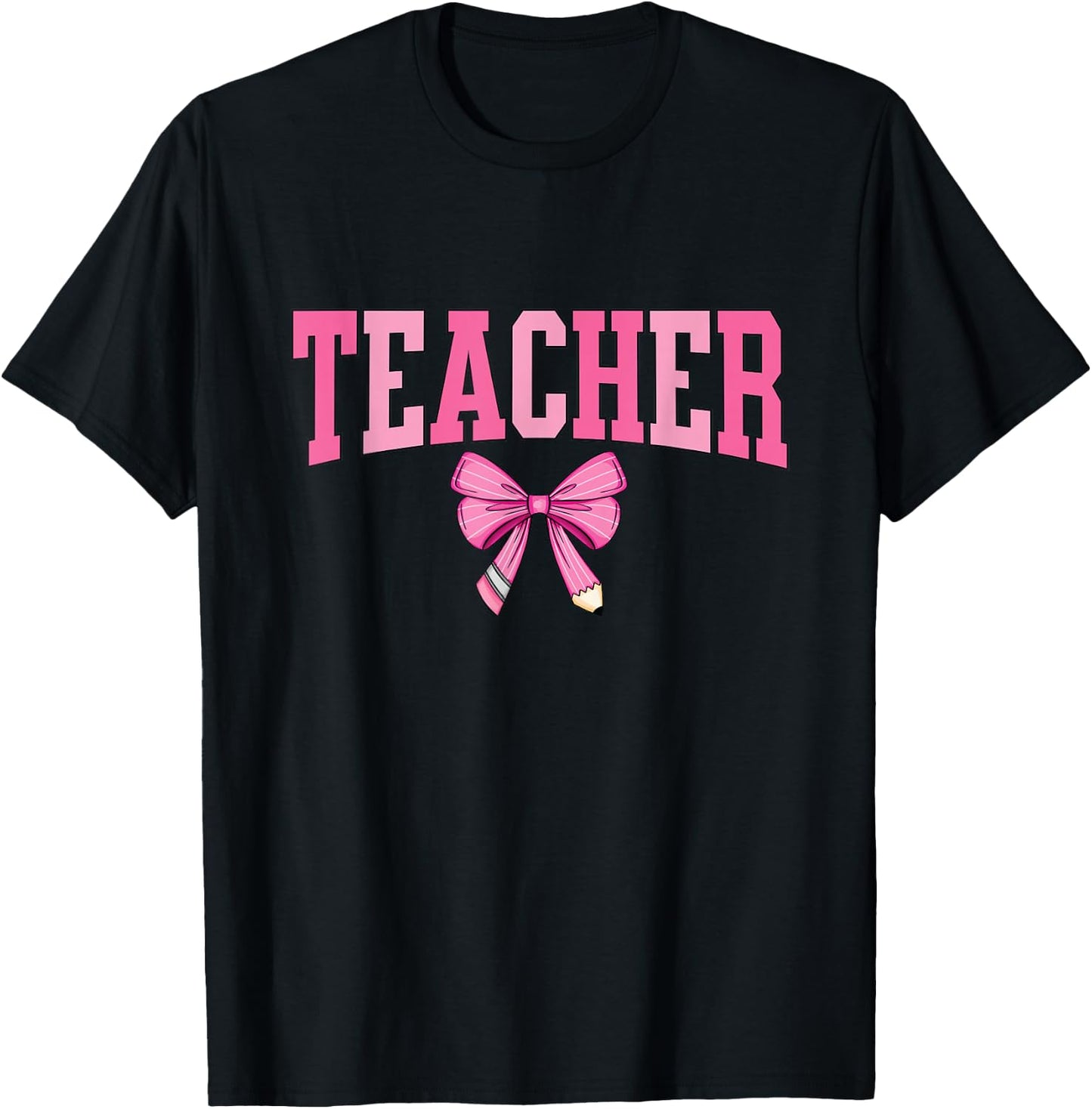 Coquette Bow Back To School First Day Teacher T-Shirt - T-Shirt | Black