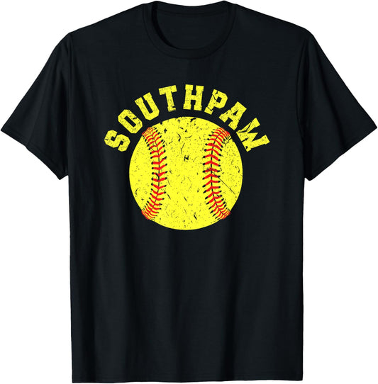 Southpaw Lefty Softball Left Handed Pitcher T-Shirt - T-Shirt | Black