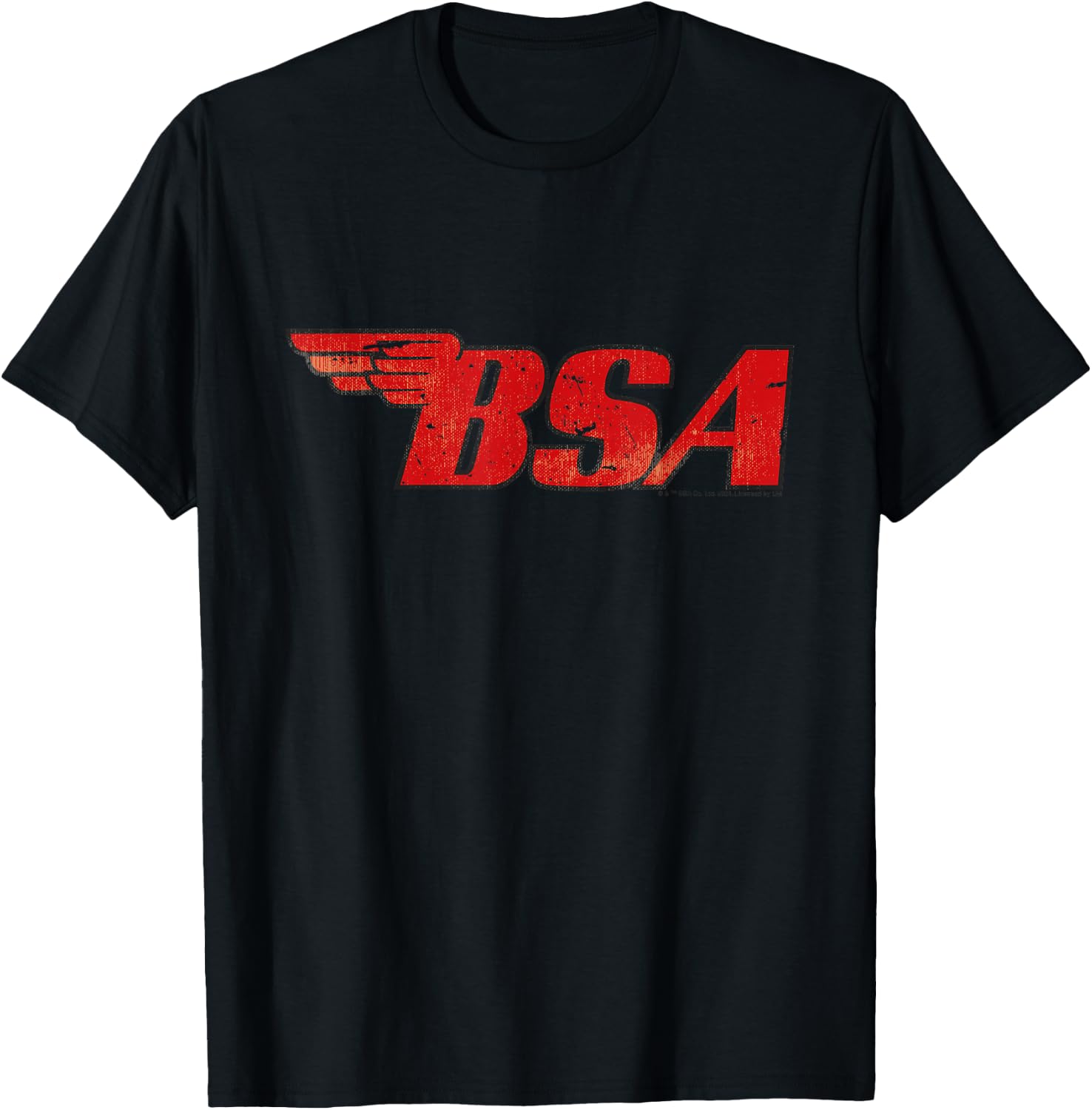 BSA Motorcycle Logo Distressed Effect Father's Day T-Shirt - T-Shirt | Black
