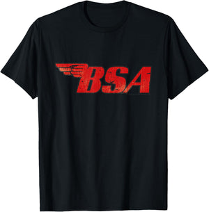 BSA Motorcycle Logo Distressed Effect Father's Day T-Shirt - T-Shirt | Black