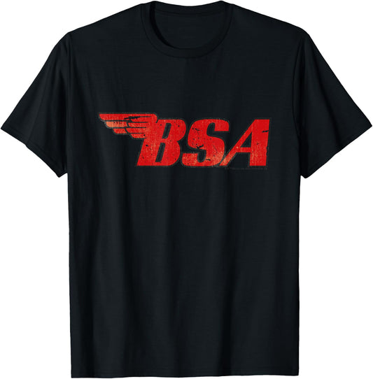 BSA Motorcycle Logo Distressed Effect Father's Day T-Shirt - T-Shirt | Black