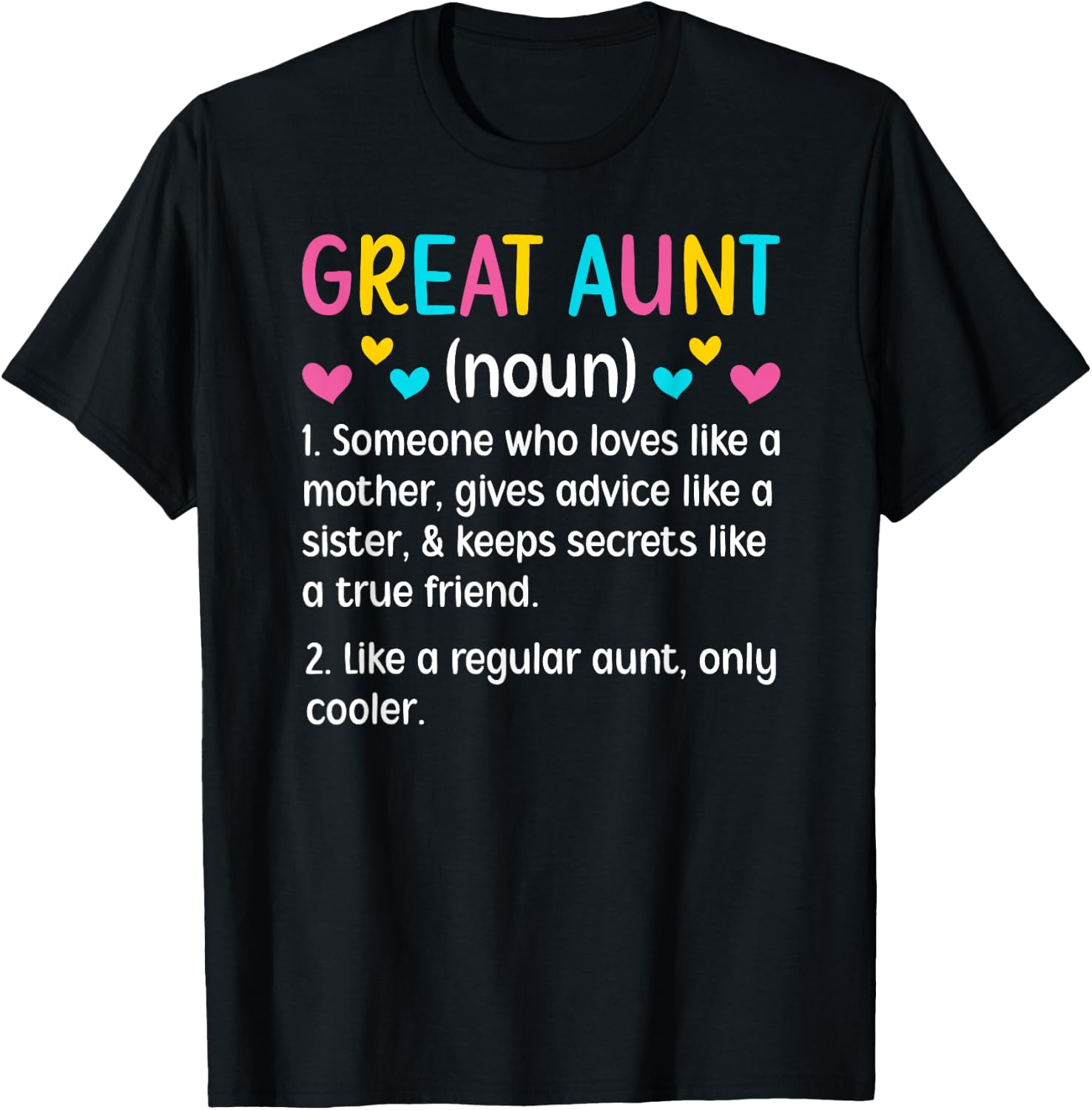 Great Aunt Definition Great Auntie T-Shirt - T-Shirt | Black