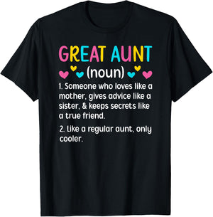Great Aunt Definition Great Auntie T-Shirt - T-Shirt | Black