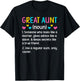 Great Aunt Definition Great Auntie T-Shirt - T-Shirt | Black