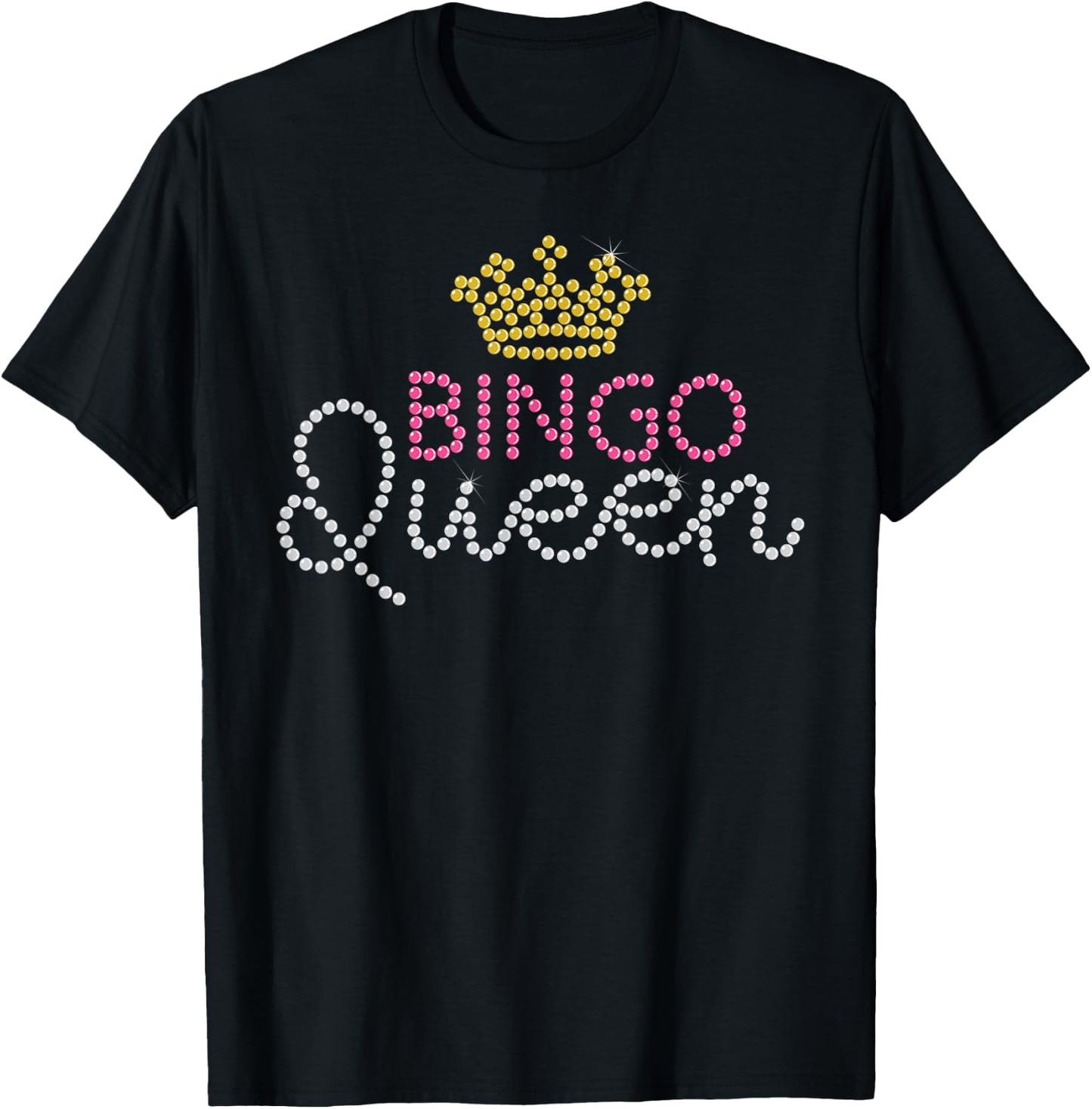 Funny Bingo Queen Casino Players Gambler Lucky Women Gift Small T-Shirt - T-Shirt | Black