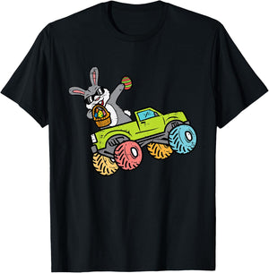 Kids Easter Bunny Dab On Monster Truck Rabbit Toddler Boys Kids T-Shirt - T-Shirt | Black