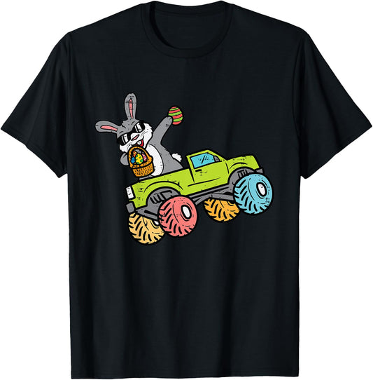 Kids Easter Bunny Dab On Monster Truck Rabbit Toddler Boys Kids T-Shirt - T-Shirt | Black