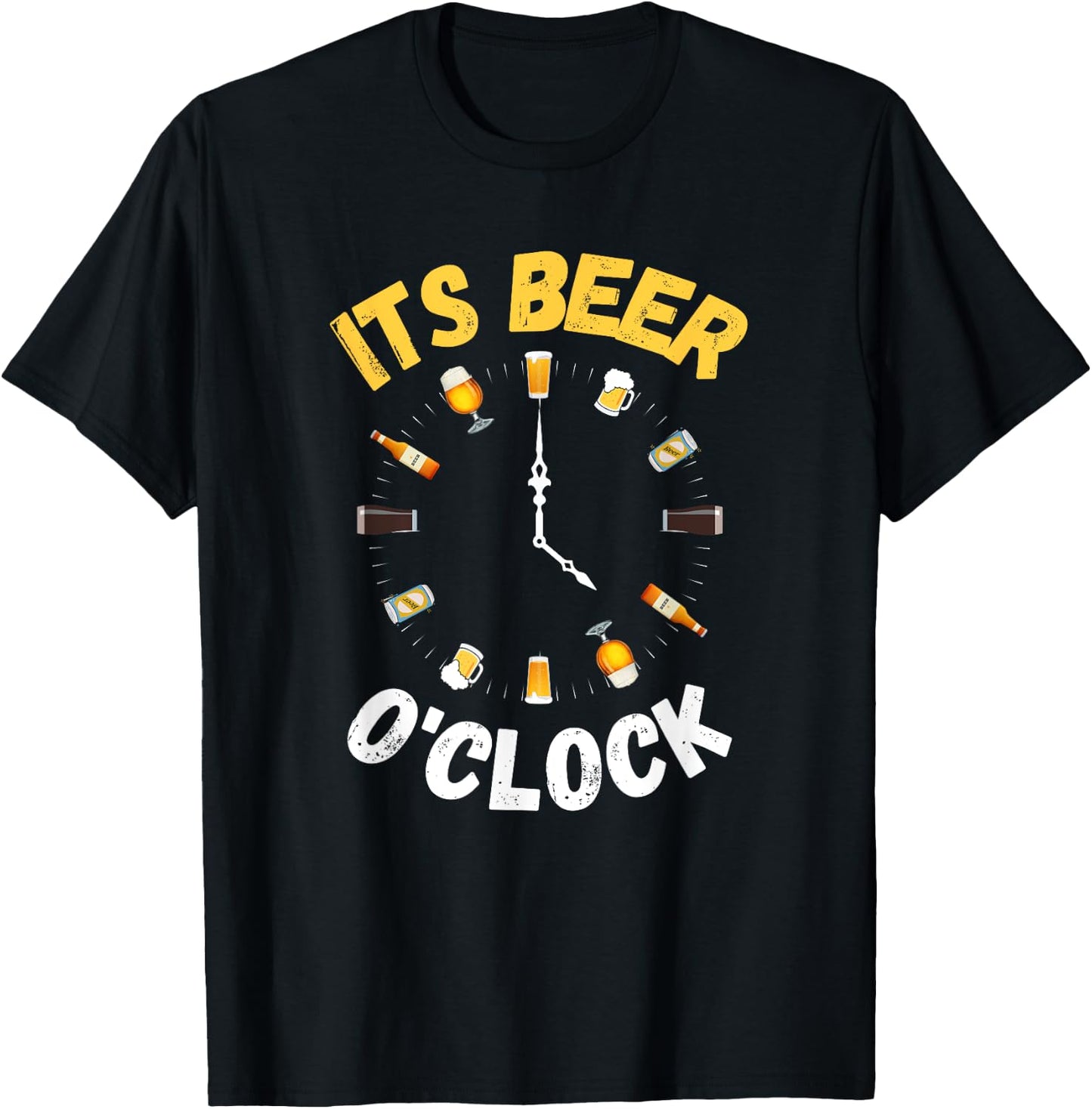 Funny Beer o Clock for National Beer Day Fathers Day T-Shirt - T-Shirt | Black