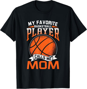 My Favorite Basketball Player Calls Me Mom Coach Match Team T-Shirt - T-Shirt | Black