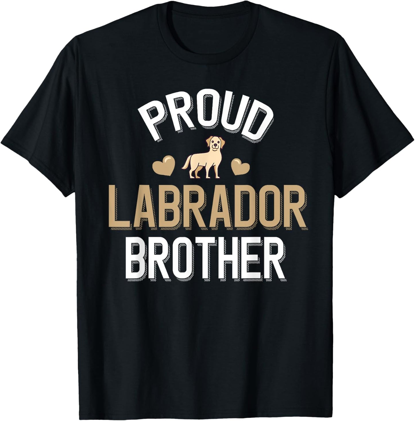 Cute Proud Yellow Lab Brother T-Shirt - T-Shirt | Black