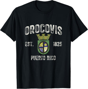 Orocovis City In Puerto Rico Est 1825, Orocovis Armorial T-Shirt - T-Shirt | Black