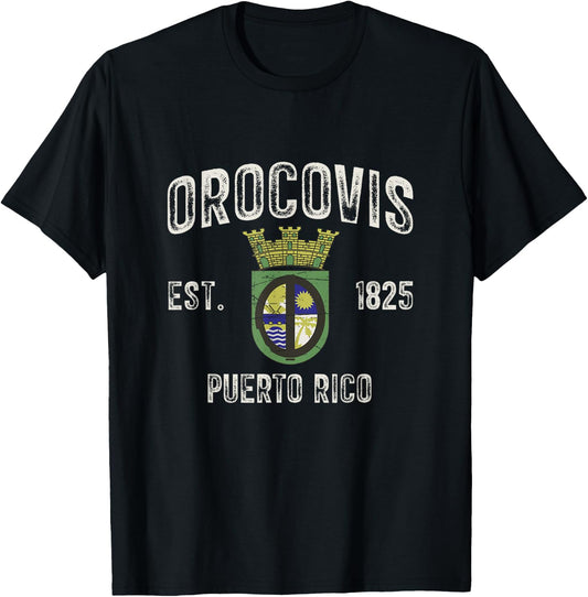 Orocovis City In Puerto Rico Est 1825, Orocovis Armorial T-Shirt - T-Shirt | Black