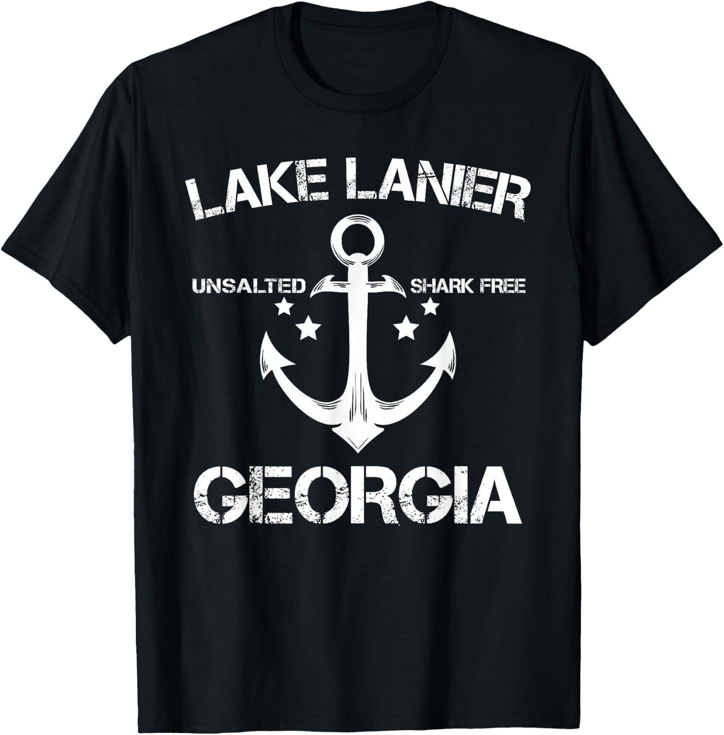 LAKE LANIER GEORGIA Funny Fishing Camping Summer Gift Women Girls Kids T-Shirt - T-Shirt | Black