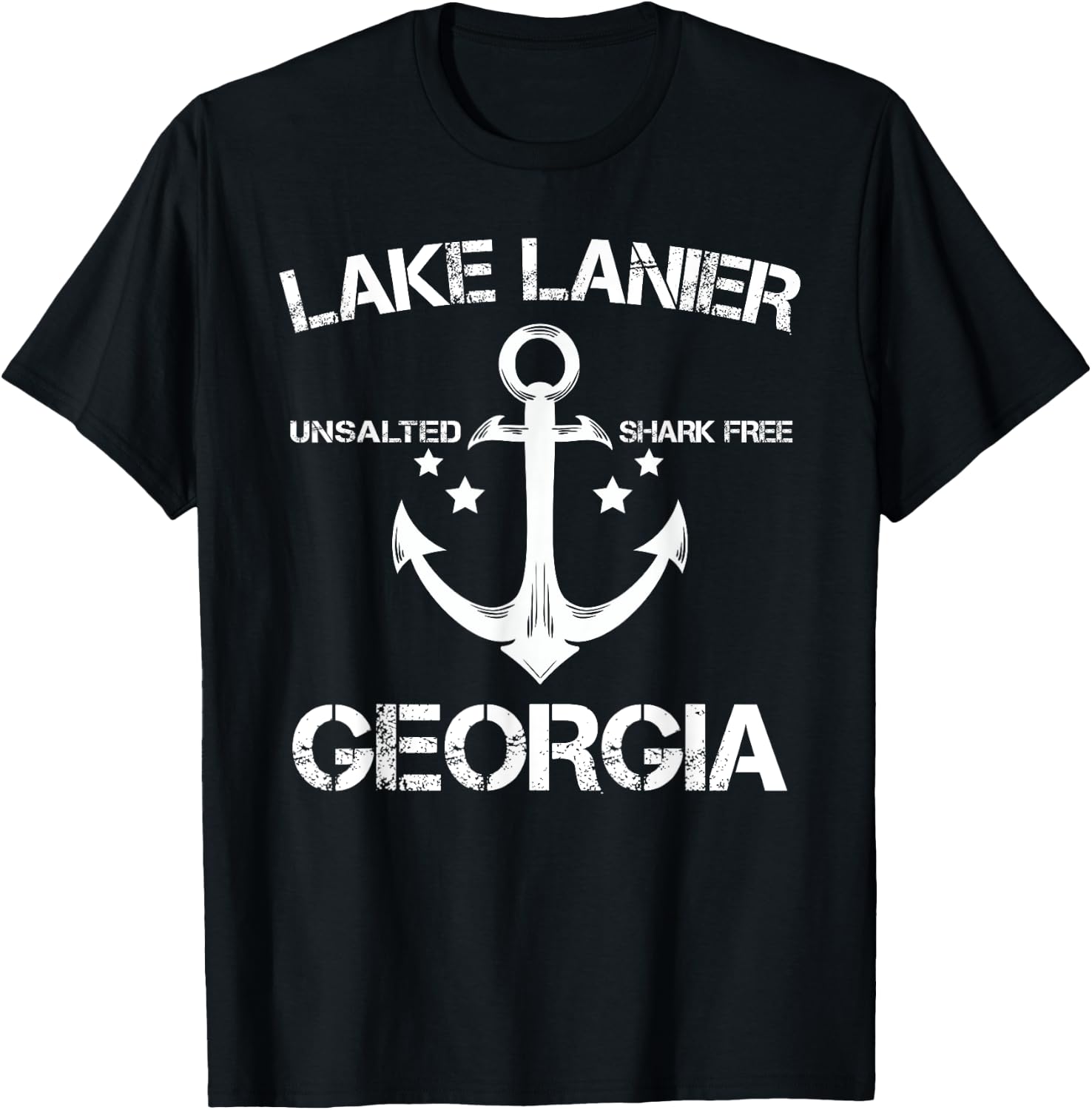 LAKE LANIER GEORGIA Funny Fishing Camping Summer Gift Women Girls Kids T-Shirt - T-Shirt | Black