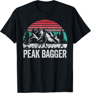 Retro peak bagger, peak bagging, hiking T-Shirt - T-Shirt | Black