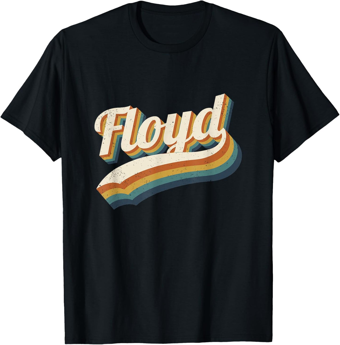 Vintage Floyd Personalized Name Floyd T-Shirt - T-Shirt | Black