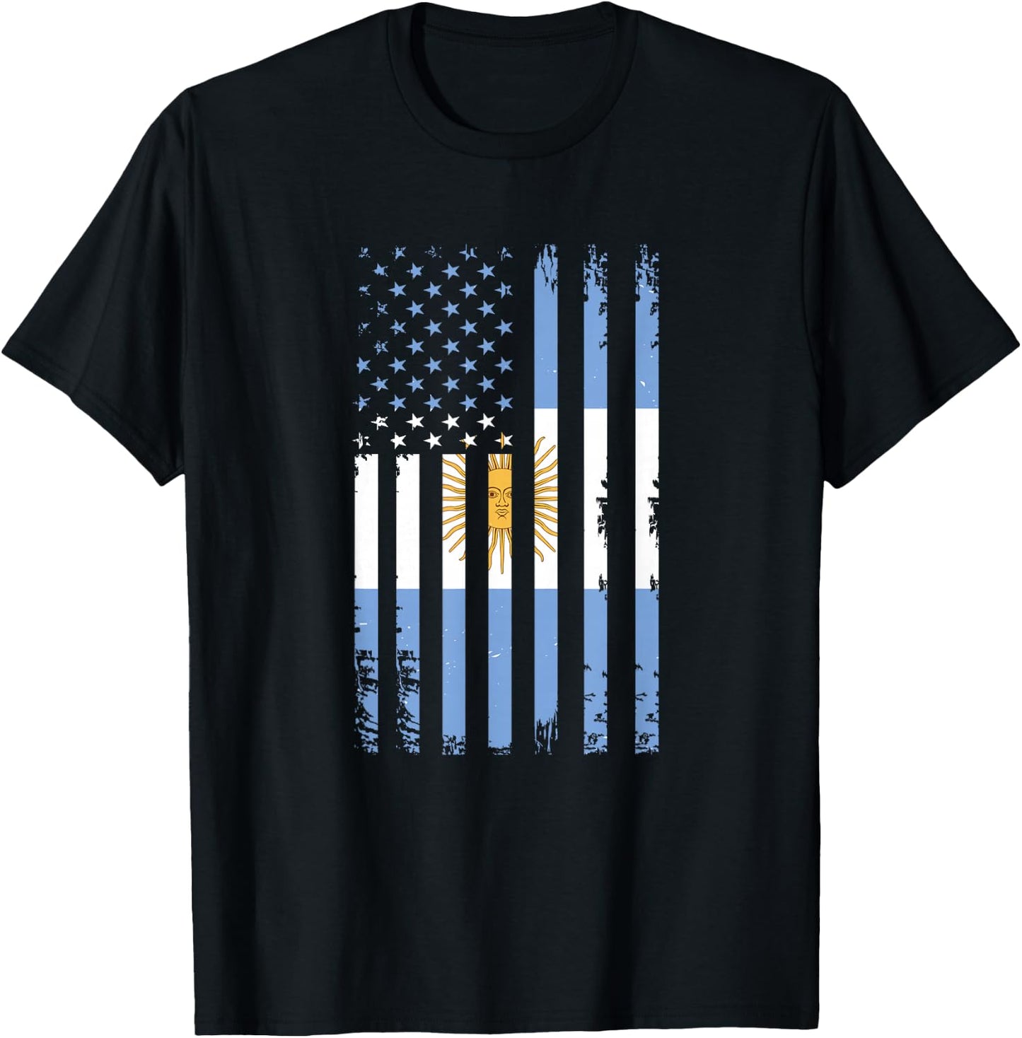 Argentinian American Flag Argentina Usa Argentine T-Shirt - T-Shirt | Black