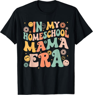 In My Homeschool Mama Era Retro Back to School T-Shirt - T-Shirt | Black