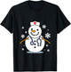 Nurse Snowman Christmas T-Shirt - T-Shirt | Black