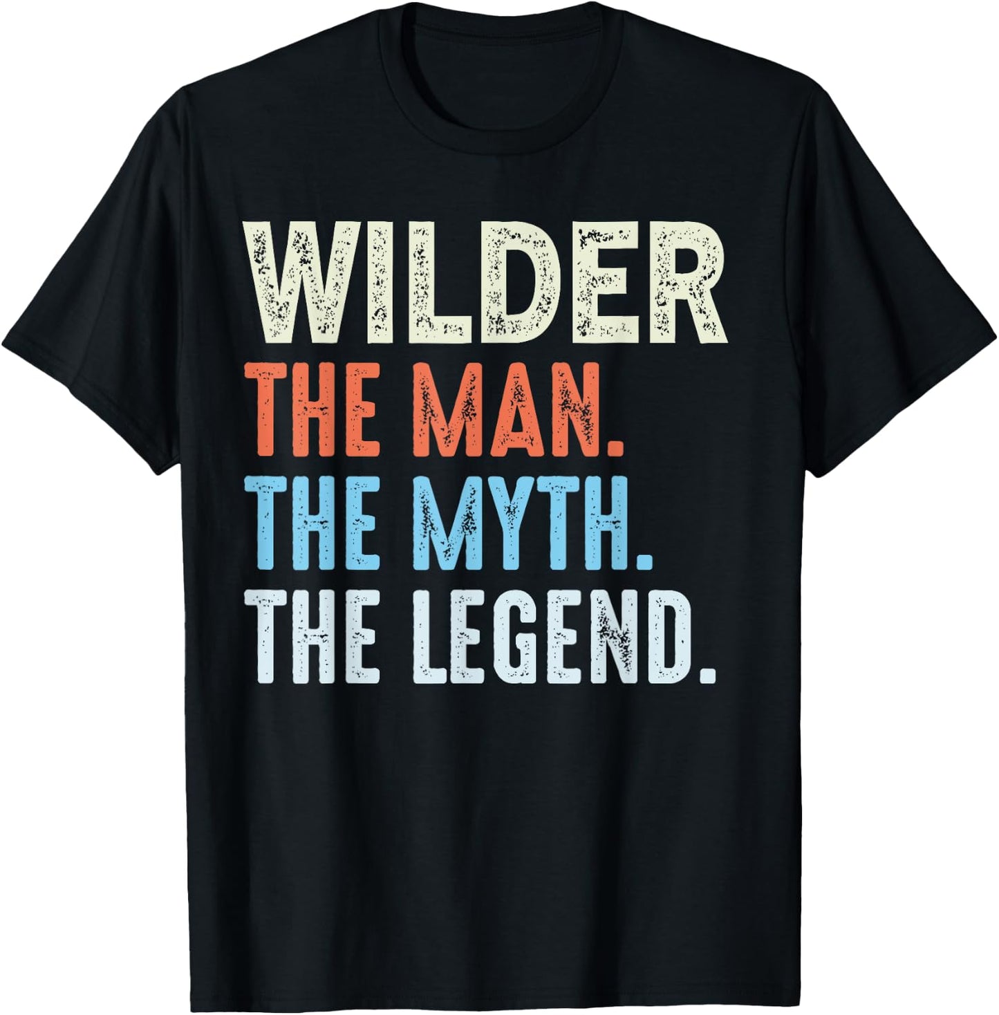 Wilder The Legend Name Personalized Cute Idea Men Vintage T-Shirt - T-Shirt | Black