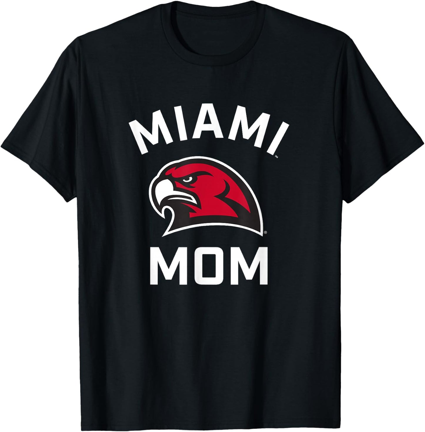 Miami University Ohio Redhawks Arched Mom T-Shirt - T-Shirt | Black