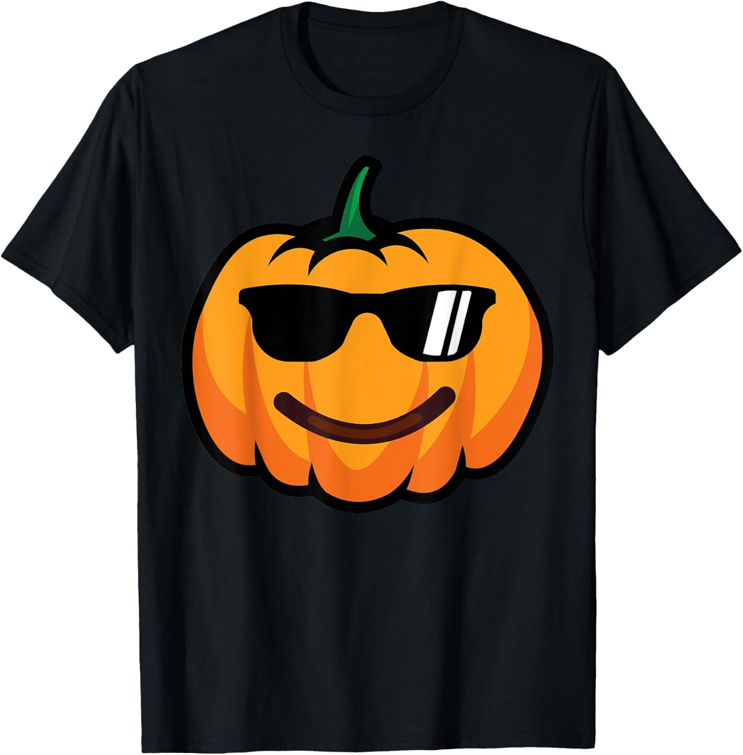 Halloween Pumpkin Smile Face Sunglasses Costume Funny T-Shirt - T-Shirt | Black