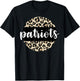 Leopard Print Patriots Team Mascot School Spirit Game Night T-Shirt - T-Shirt | Black