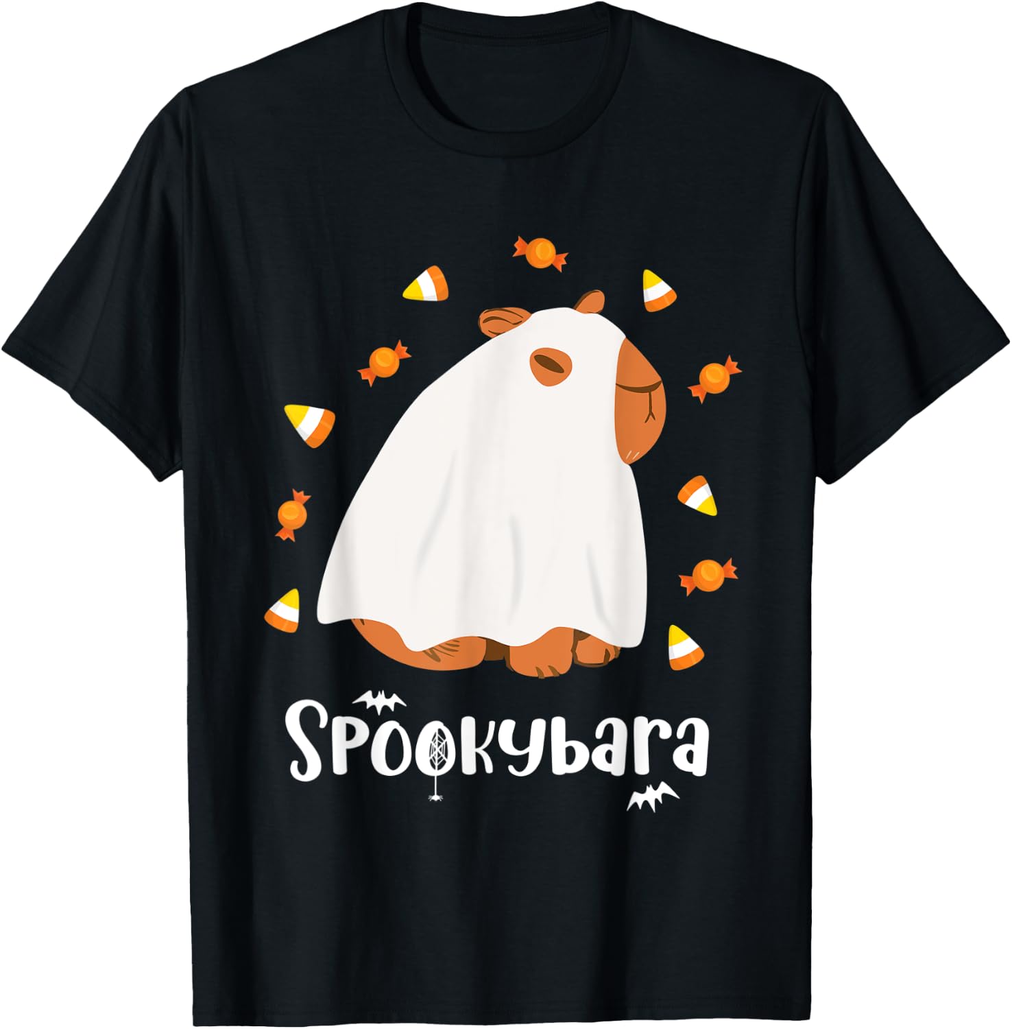 Halloween Capybara Spookybara, Capybara Meme T-Shirt - T-Shirt | Black