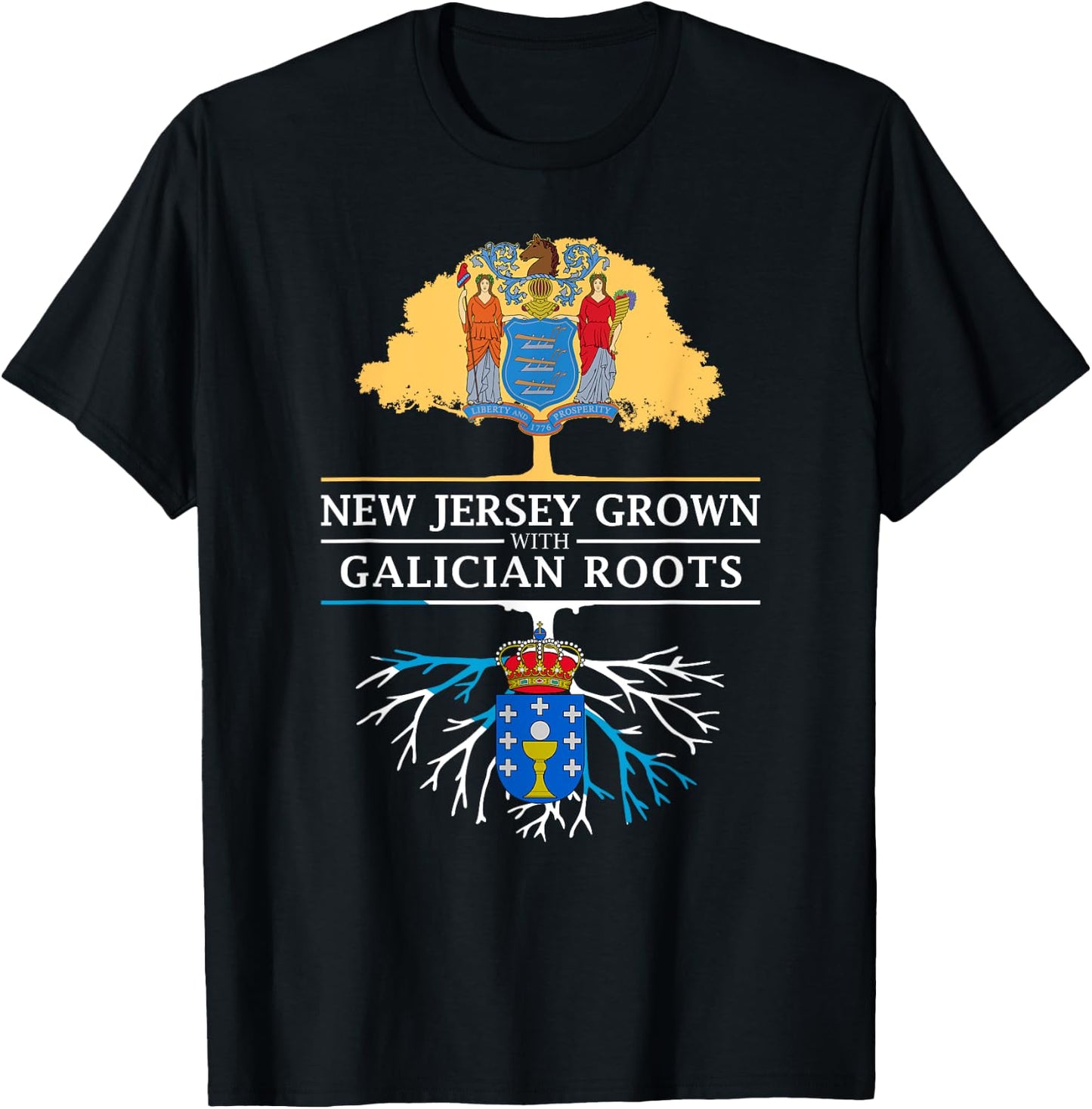 New Jersey Grown with Galician Roots - Galicia T-Shirt - T-Shirt | Black