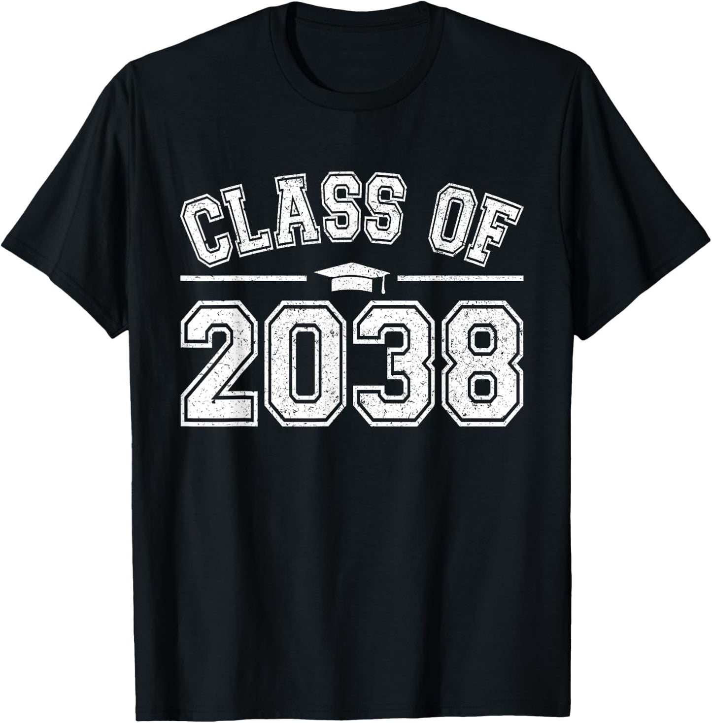 Preschool Class of 2038 Grow With Me Graduation 2038 Vintage T-Shirt - T-Shirt | Black