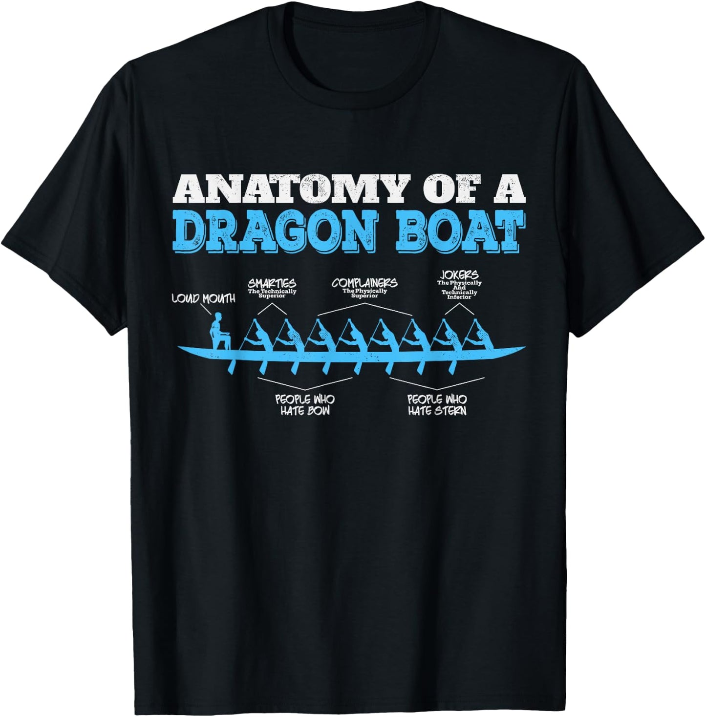 Anatomy of a Dragon Boat - Funny Dragon Boat Racing T-Shirt - T-Shirt | Black