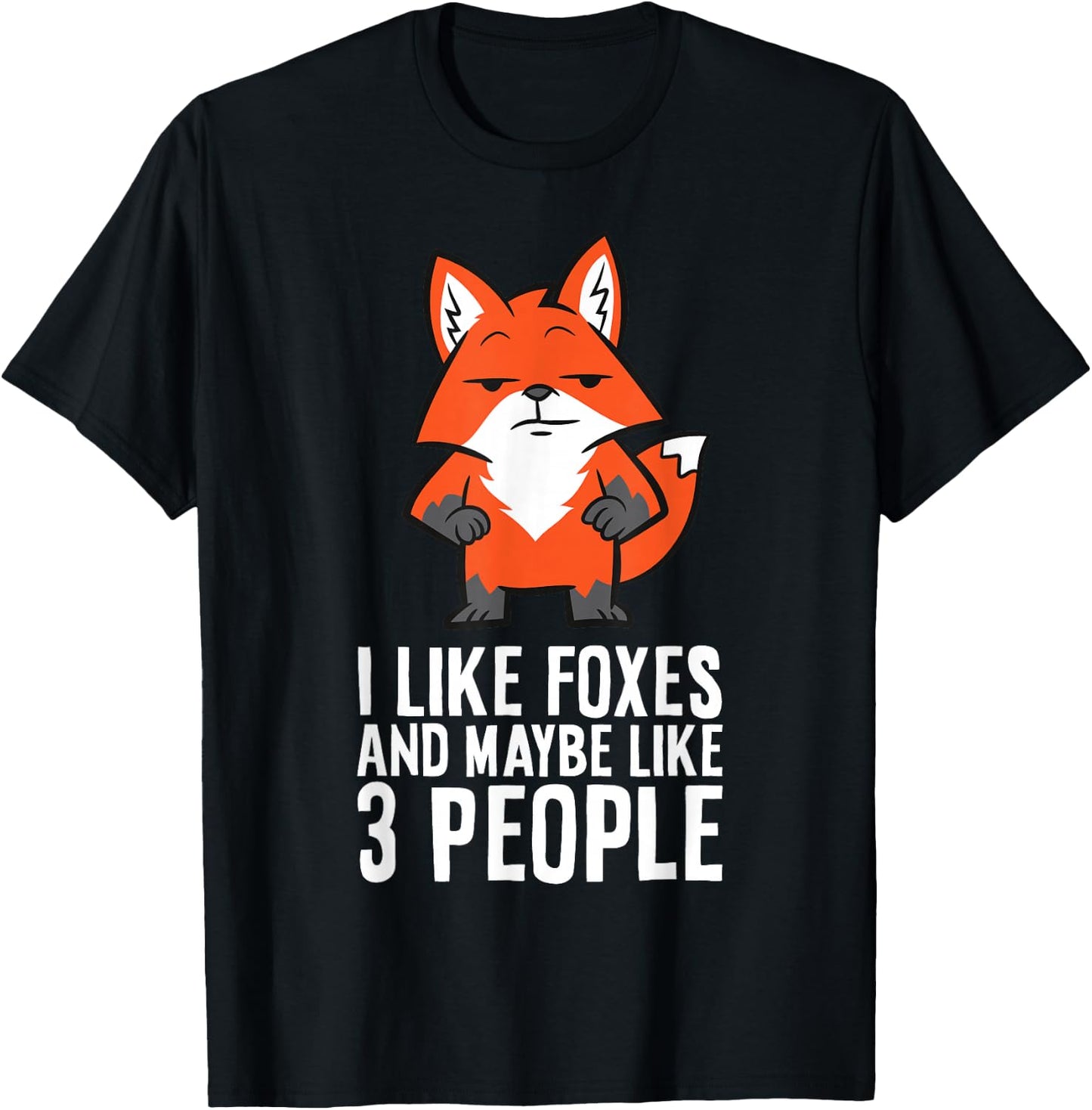 I Like Foxes And Maybe Like 3 People Fox T-Shirt - T-Shirt | Black
