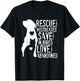 Rescue, Save, Love: Animal Rescue, Dog Lover Cat Lover Shirt Men Women Girls Kids T-Shirt - T-Shirt | Black