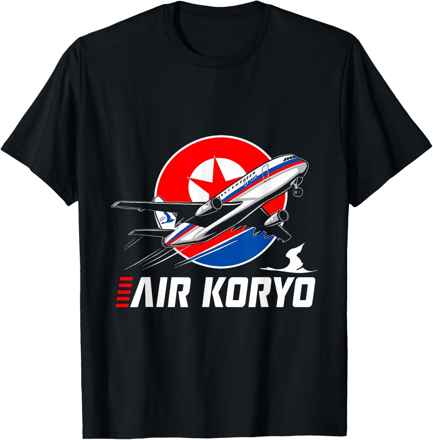 Air Koryo North Korean Plane Carrier soviet tupolev Kim Jong T-Shirt - T-Shirt | Black