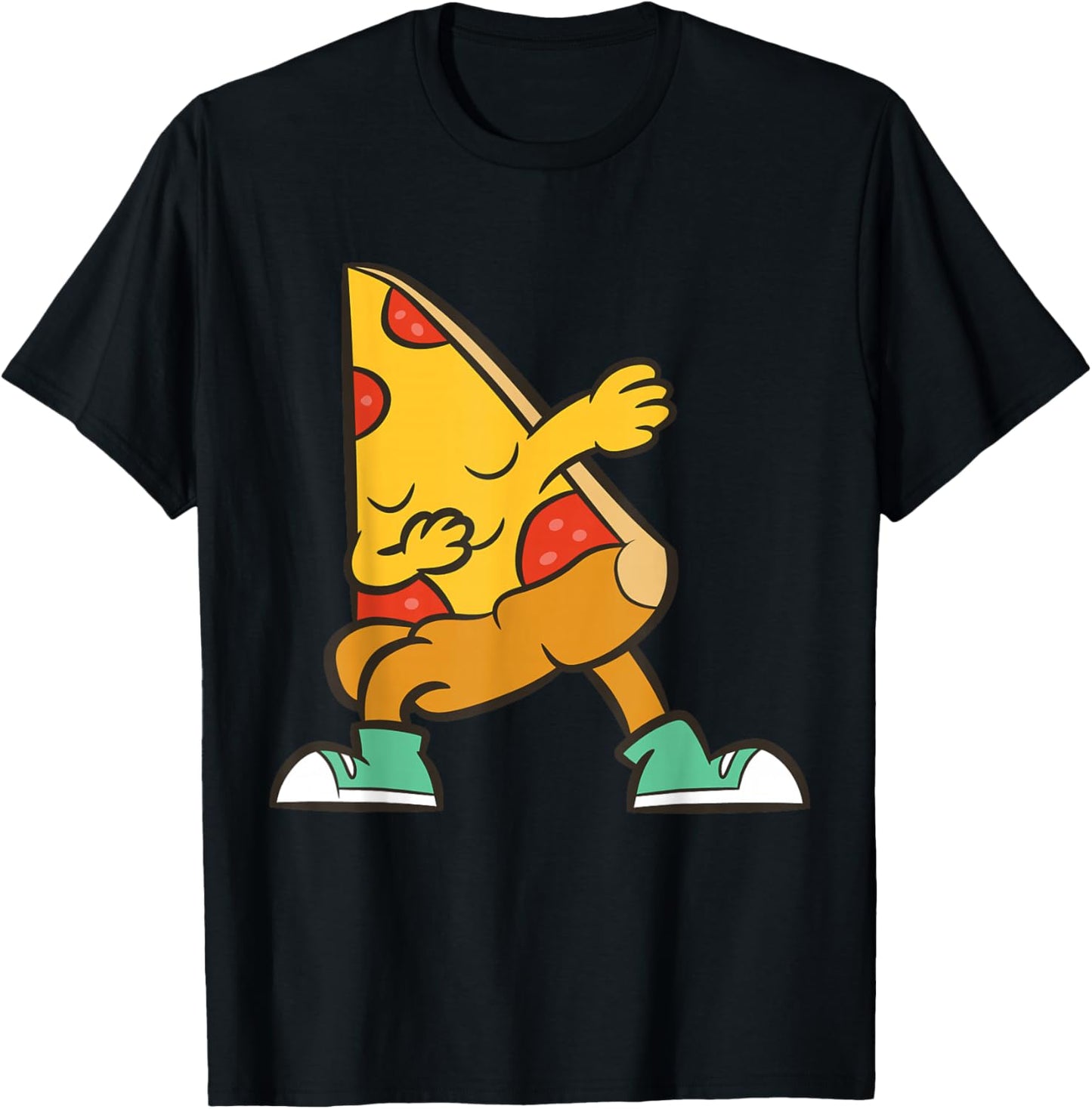 Dabbing Pizza Slice Cute Dabbing Pizza T-Shirt - T-Shirt | Black