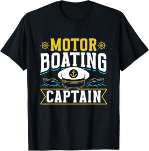 Motor boat captain motor boating motor boats motor boat T-Shirt - T-Shirt | Black